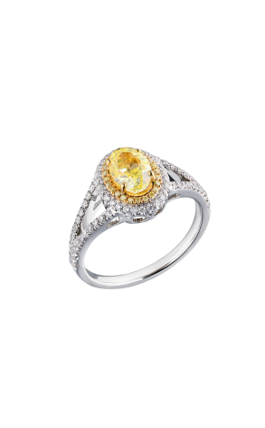 Кольцо GIA 1,00 ct Fancy Yellow/VVS1 Oval Cut Diamond (39187)