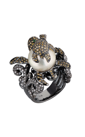 Кольцо  13,0 mm Pearl & 1,62 ct Diamonds Sea World Exclusive Ring (38530)