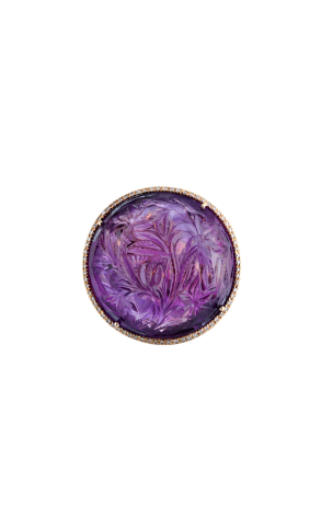 Комплект  Сarved Amethyst & Diamond Yellow Gold (38529) №2