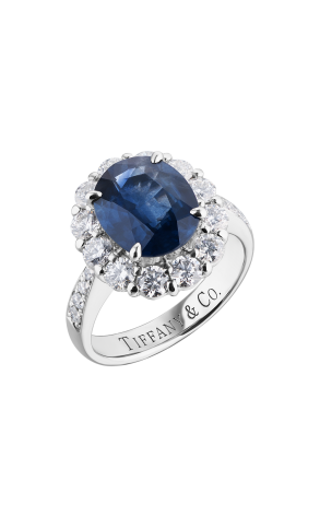 Кольцо GRS Gemresearch Swisslab 4,14 ct Natural Sapphire Blue Color & Diamonds (38577)