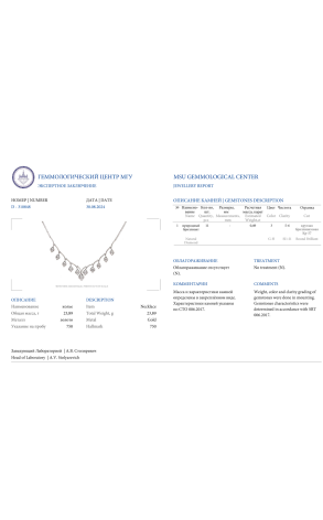 Колье  0,49 ct Round Cut Diamonds & White Gold (39022) №2