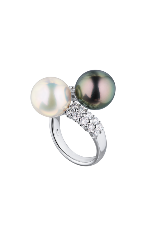 Кольцо Schoeffel Multicolored Pearls & Diamonds White gold (39259)