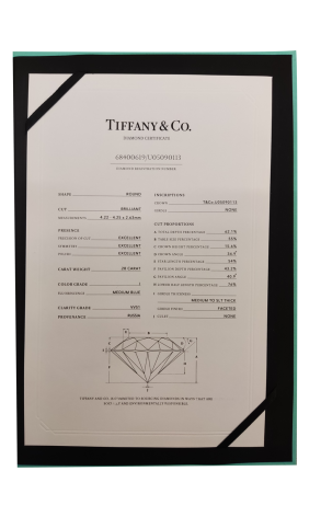 Кольцо Tiffany & Co Round Brilliant 0,28 ct I/VVS1 Platinum (39343) №2