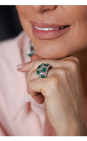 Кольцо RalfDiamonds Emerald and Diamonds White Gold Ring (34384) №3