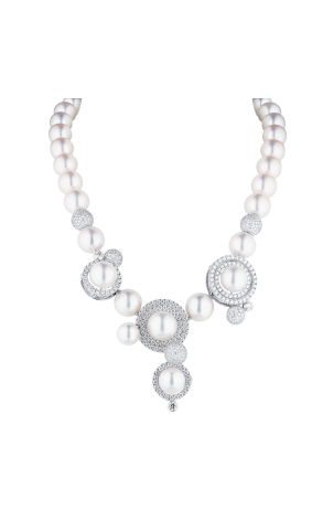 Колье Mikimoto 12.82 ct Diamonds & 9.75 - 13.07 mm Silver Lipped Cultured Pearl Piece Unique (38460) №2