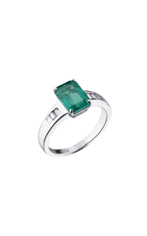 Кольцо  с изумрудом 1,60 ct Intense Slightly Bluish Green и бриллиантами (38600)