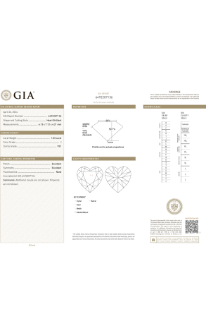 Пусеты GIA 1,03 CT I/VS1 - 1,02 CT I/VS2 Heart Cut DIAMONDS (38383) №2