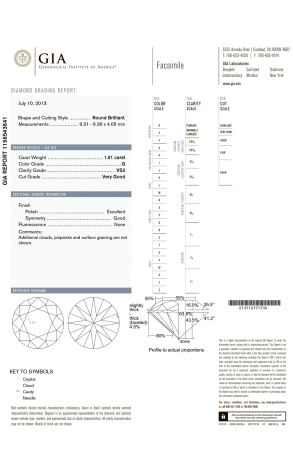 Пусеты GIA 1,01 CT G/VS2 - 1,00 CT G/VS2 ROUND DIAMONDS (38917) №2