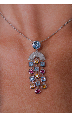 Комплект RalfDiamonds Topaz & Citrines & Tourmalines & Diamonds & White Gold RDE (38334) №3