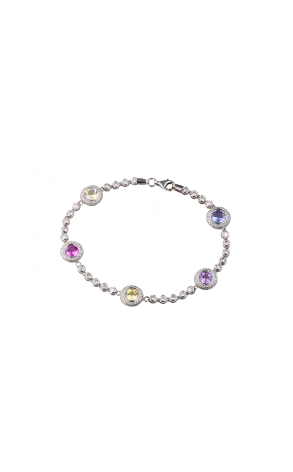 Браслет  Natural Multicolors Sapphires & Diamonds (38905)