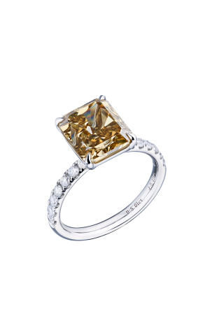 Кольцо GIA 5,01 ct Fancy Dark Brown-Yellow/SI2 Cut-Cornered Mix Cut Diamond (39346)