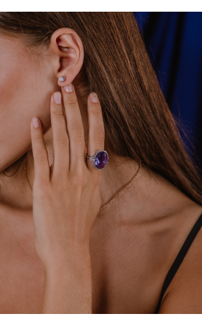 Кольцо  WHITE GOLD & AMETHYST & DIAMONDS (38585) №3