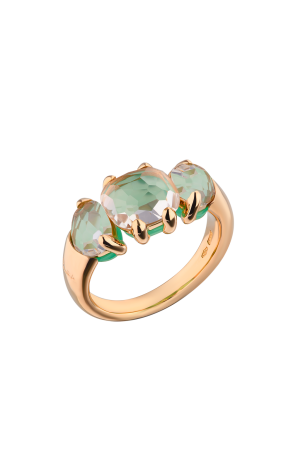 Кольцо Pomellato Capri Chrysoprase & Rock Crystal Rose Gold (39146)