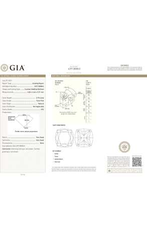 Кольцо GIA 0,70 ct Natural Faint Pink/VS2 Cushion Cut Diamond (39197) №2