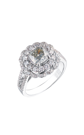 Кольцо GIA 1,25 ct Fancy Gray/SI1 Cushion Cut Diamond (38879)