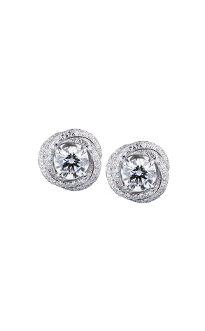 Серьги Cartier Trinity Ruban 1.03 ct E/VVS2 - 1.02 E/VVS1 White Gold N8515014 (38939)