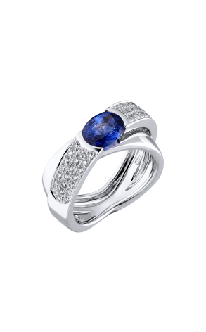 Кольцо  1,60 ct Natural Sapphire Strong Blue & Diamonds (38771)