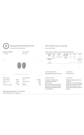 Серьги  7,35 ct Round Cut Diamonds & Yellow Gold (39377) №2