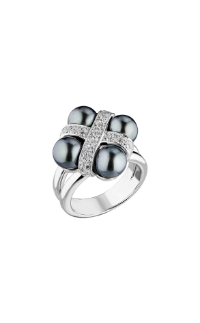 Кольцо CT Fine Jewelry 7,0 мм Black South Sea Cultured Pearl & 0.27 ct Diamonds (38606)