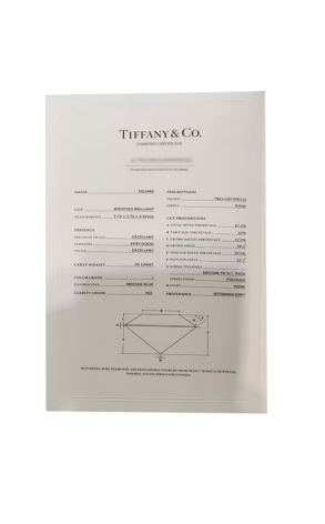 Кольцо Tiffany & Co Square Cut 0.30 ct I/VS2 in Platinum (38175) №2