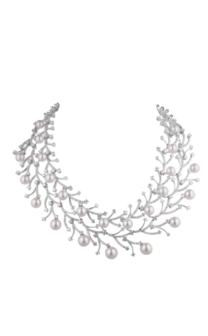 Stefan Hafner White Gold Diamond Pearl Necklace