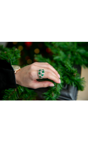 RalfDiamonds Emerald and Diamonds White Gold Ring