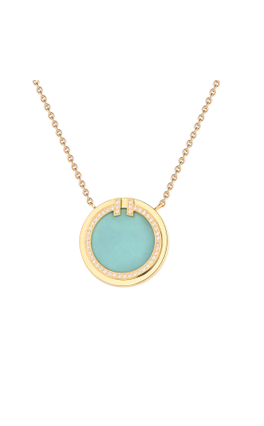 Подвеска Tiffany & Co Tiffany T Diamond and Turquoise Circle Pendant in Yellow Gold 64027085 (38645)