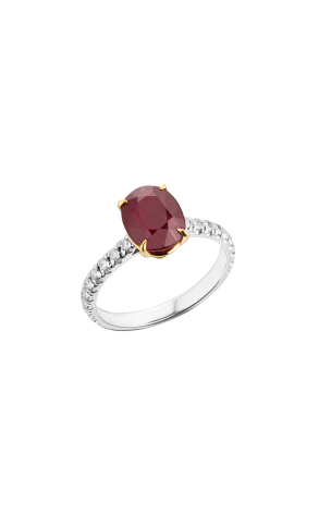 Кольцо  2.85 ct Red Ruby Oval Cut & Diamonds (39633)