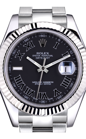 Часы Rolex Datejust II Black Roman Dial 116334 (24009) №2