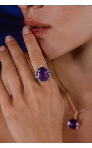 Кольцо  WHITE GOLD & AMETHYST & DIAMONDS (38585) №2