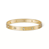 Браслет  в стиле Cartier Love 10 Diamonds Yellow Gold (SIZE 17) (39565) №2