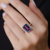 Кольцо  7.10 ct Purple Amethyst Emerald Cut & Diamonds (38023) №7