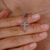 Крест Cartier Pink Sapphire and Diamonds White Gold Cross Pendant Necklace (38647) №7