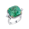 Кольцо GRS Gemresearch Swisslab 19,98 ct Natural Green Emerald COLOMBIA & Diamonds (39352) №3