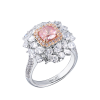 Кольцо GIA 1,02 ct Cushion Cut Fancy Light Brown - Pink/SI1 (39379) №4