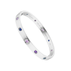 Браслет  в стиле Cartier Love WHITE GOLD, AQUAMARINES, SAPPHIRES, SPINELS, AMETHYSTS (SIZE 17) (39815) №2