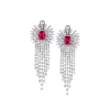 Серьги  Red Ruby Radiant & Diamonds & White Gold (39277) №3