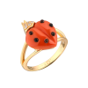 Кольцо De grisogono Coccinelle Collection Coral & Onyx & Diamonds & Yellow Gold Ring (39607) №2