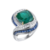 Кольцо GRS Gemresearch Swisslab 7,47 ct Natural Green Emerald & Sapphires & Diamonds (38877) №5