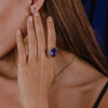 Кольцо  WHITE GOLD & AMETHYST & DIAMONDS (38585) №7