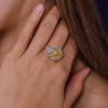 Кольцо GIA 3,51 ct Cushion Cut Fancy Yellow/SI1 GIA (38707) №7