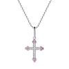 Крест Cartier Pink Sapphire and Diamonds White Gold Cross Pendant Necklace (38647) №5