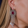 Серьги  Red Ruby Radiant & Diamonds & White Gold (39277) №7