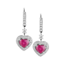 Серьги  4,00 ct Red Ruby Heart & 1.17 ct Diamonds & White Gold (38854) №3