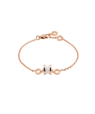 Bvlgari B.zero1 soft bracelet in rose gold with white ceramic 358377 38263